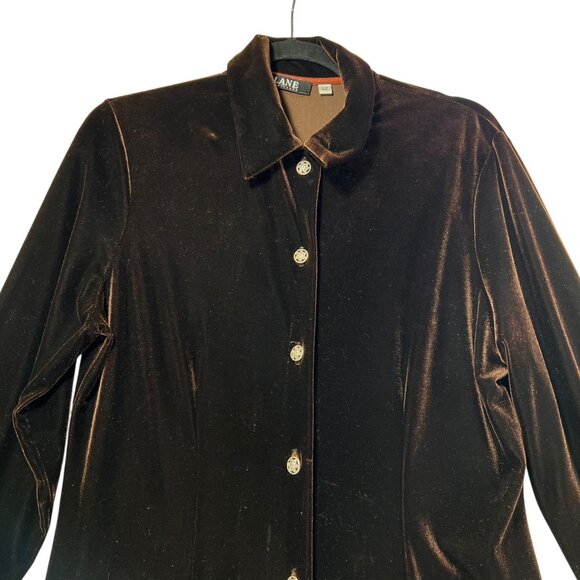 Vtg Misty Lane Brown Velvet Maxi Dress Goth Buttons Long Sleeves Sz 12 Darts USA - Picture 2 of 15